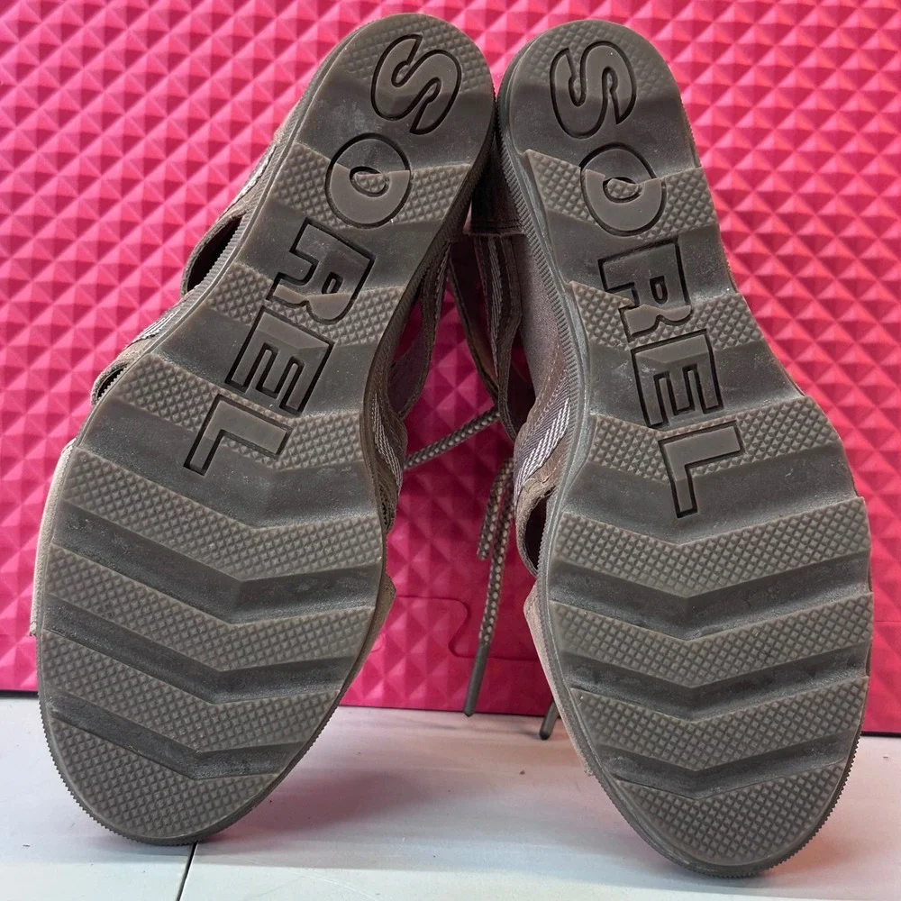 Boho Sorel Joanie II Lace Wedge Sandals Brown Leather Women Size 8 - Picture 10 of 11